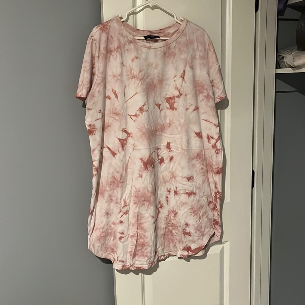 Tye dye pink t-shirt dress